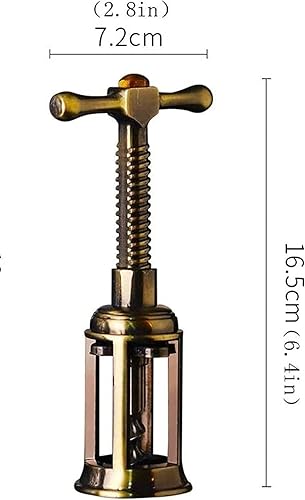 Miniatura 3 de GIENEX Abridor de botellas de vino Retro Home - Sacacorchos rotativo de aleación de titanio amarillo, herramienta de sacacorchos