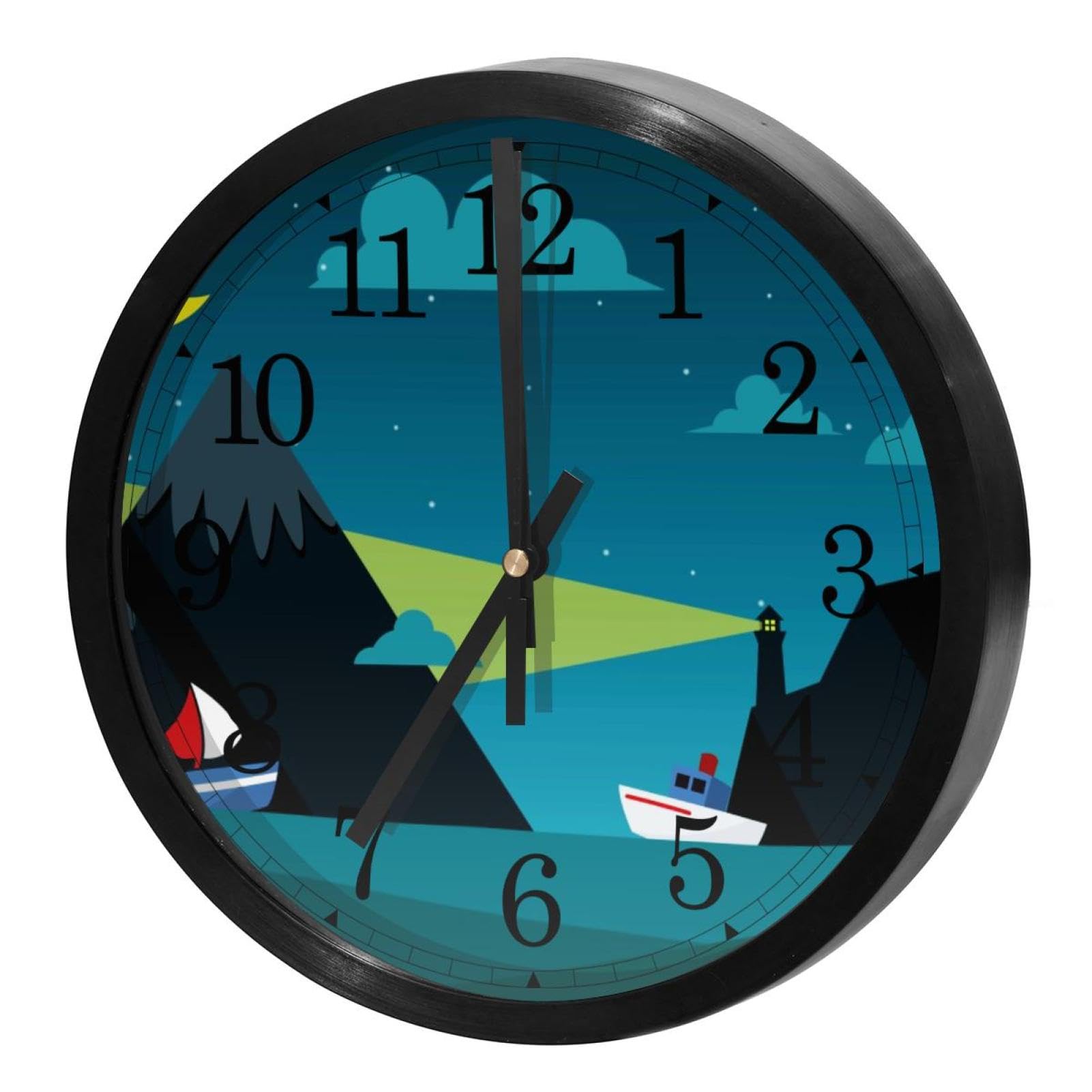 Horloge murale silencieuse sans tic-tac ronde pour chambre et cuisine
