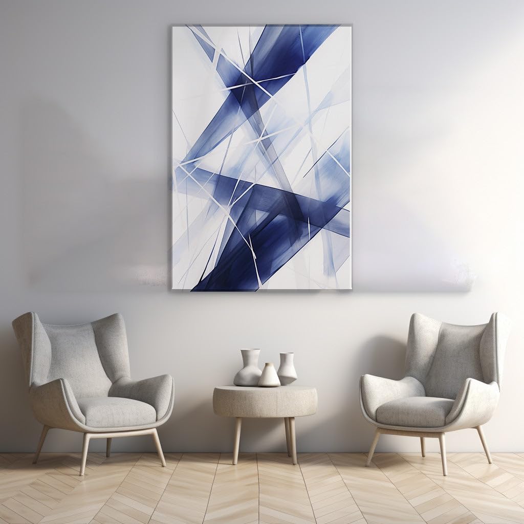 Canvas for Living room. Vibrant Eddies of Blue Dynamic Abstract Artistry Unveiled, 27 x 18 inch Canvas Wall Art - Artistic Inspirations For Tweens - Modern Home Decor - 69x46 cm (27x18 inch)