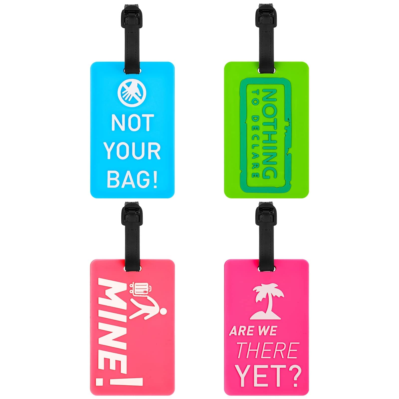 Buy MAKINGTECLuggage Tags, 4 Pack ID Baggage Tags Suitcase Tags Travel ID Bag Tag with Name ID