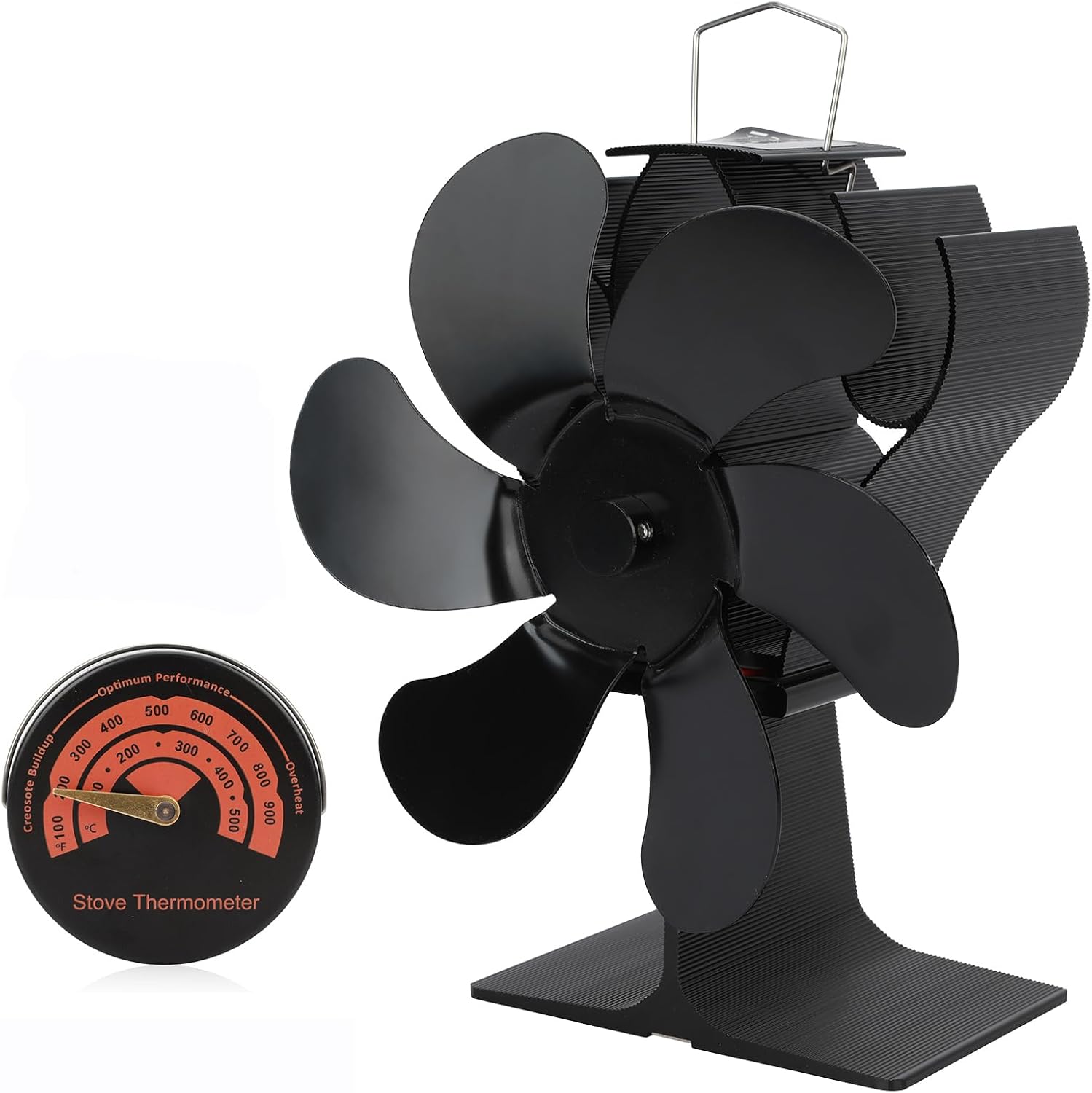 Altsuceser Wood Stove Fan, 6 Blades Heat Powered Stove Fan