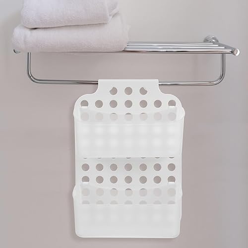 Miniatura 2 de Healvian Cesta de ducha colgante ajustable para colgar sobre la puerta, organizador de ducha, estante de almacenamiento de baño, estante con cestas