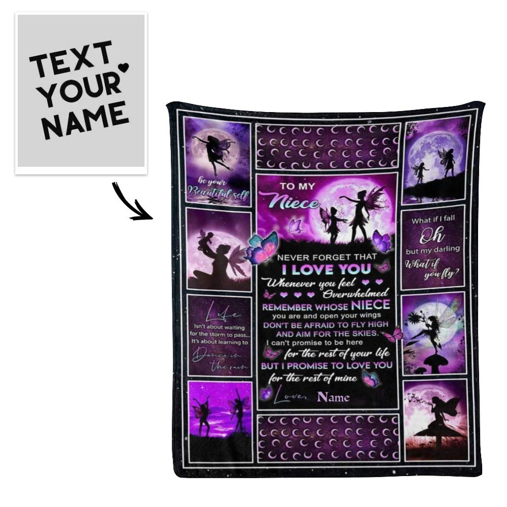 Amazon.com: CUXWEOT Custom Blanket with Name Text Personalized to My Niece  Soft Fleece Throw Blanket for Gifts (50 X 60 inches) : Home & Kitchen