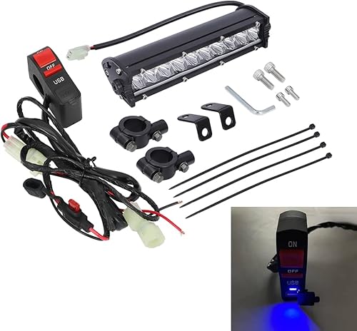 Miniatura 9 de motoparty Kit de faros delanteros para la mayoría de manillares de 7/8 pulgadas 60 W para KLX110 CRF110 TTR110 YZ250F barra de faros LED Actualizado