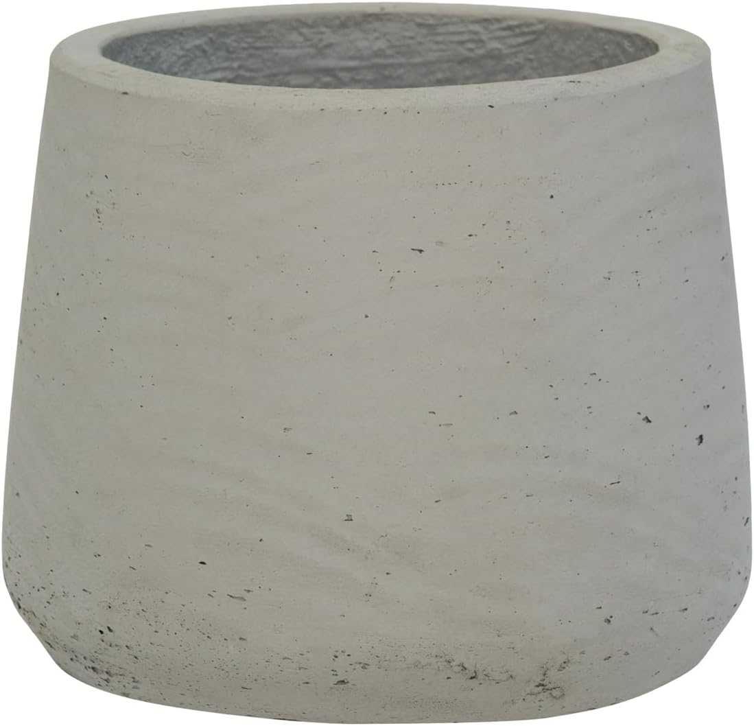 Pottery Pots Petite Grey Planter 6" H x 7" - Gray Washed Fiberstone Indoor and Outdoor Flower Pot