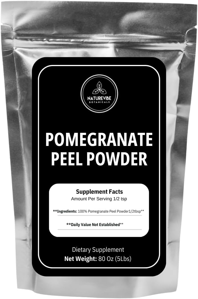 Naturevibe Botanicals Pomegranate Peel Powder 5lbs | Punica Granatum 100 pure pomegranate peel grounded |Bulk Bag (80 Ounces)