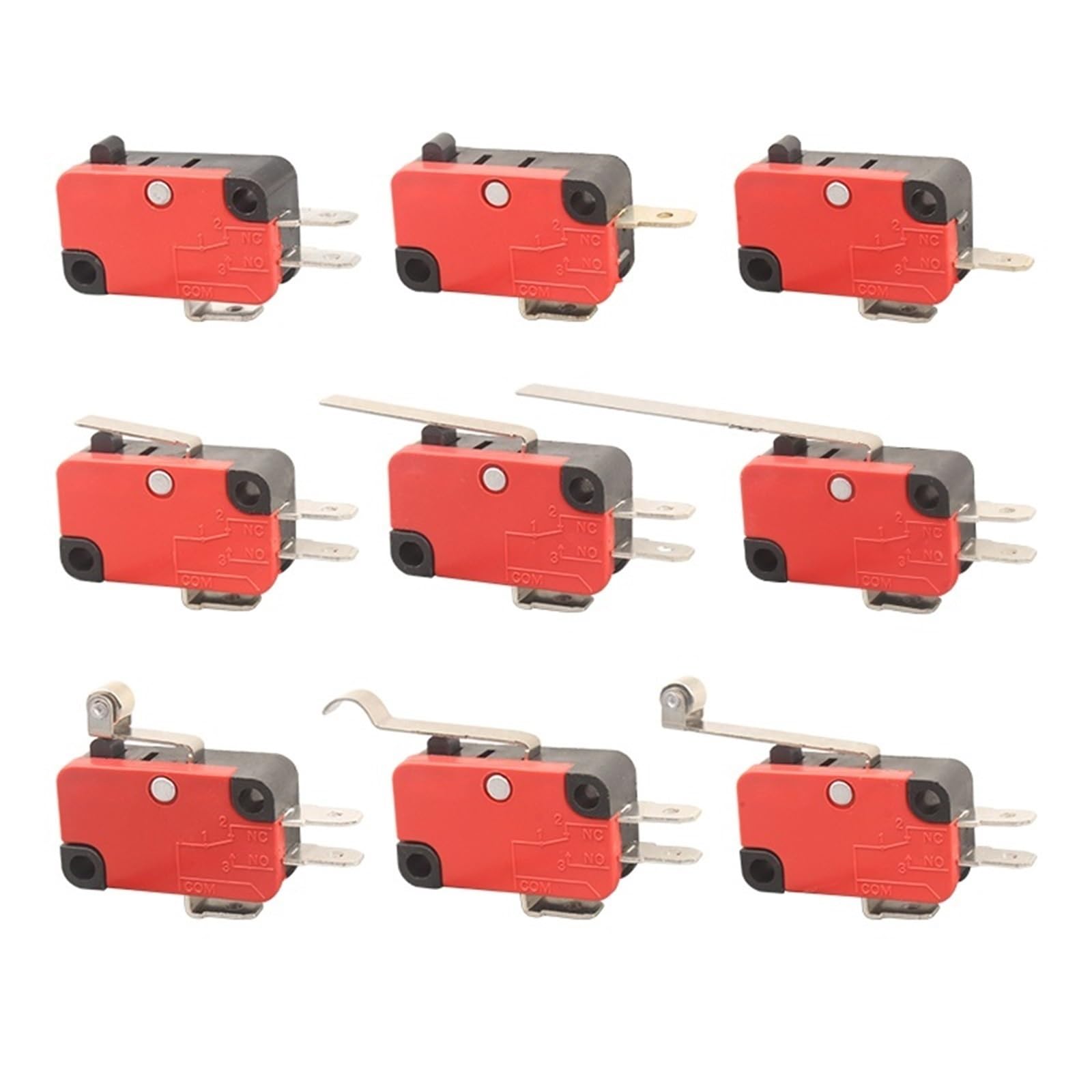 1 Uds Interruptor V-152-1C25 Braço de Alavanca SPDT 1NO 1NC 3 terminales Interruptor momentáneo 15a 250vac 16mm alavanca(V-151-1C25,10PCS_SILVER CONTACT)