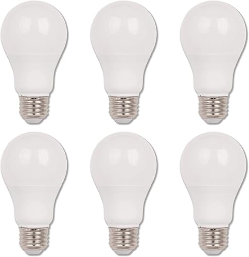 Westinghouse Lighting 5081120 5081100 11 (equivalente a 75 vatios) Omni A19 - Bombilla LED brillante regulable con base media, paquete de 6, 6