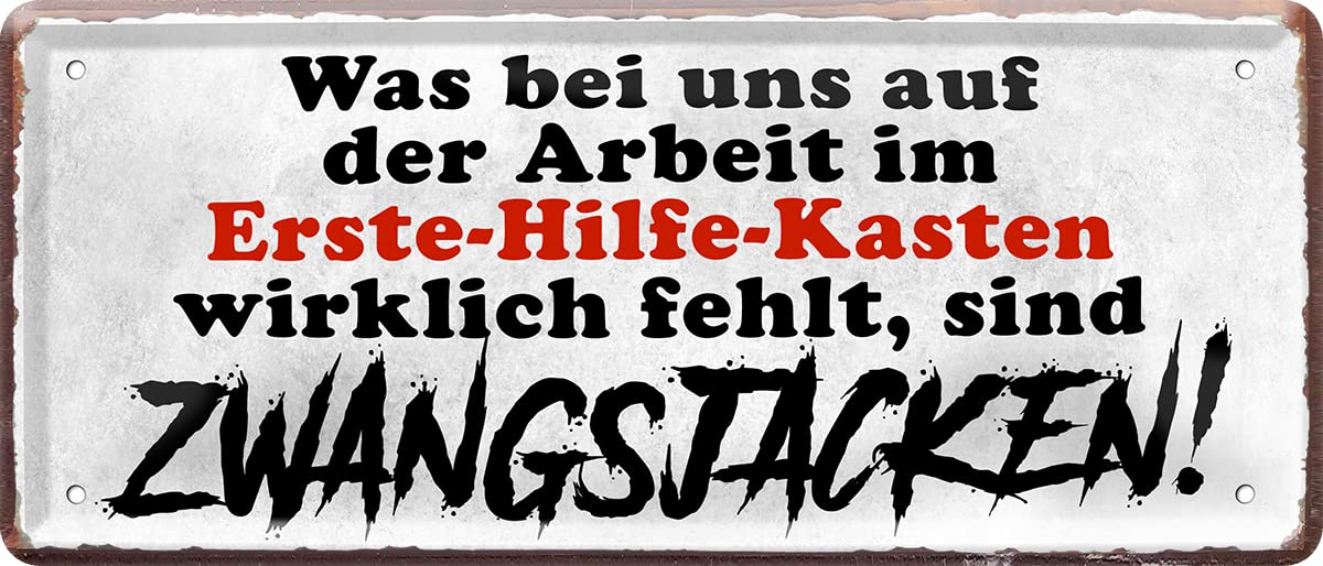 Retro Blechschild 'Der Gerste-Hilfe-Kasten Bier' - Witziger Dekoschild 28x12 Cm Aus Metall | Geschenk Für Bierliebhaber