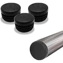Biaungdo 12 Pcs 1 inch Round Plastic Hole Plug, Black | Tubing End Cap, Table Chair Legs Glide, End Insert Plug Cap Cover, 25mm