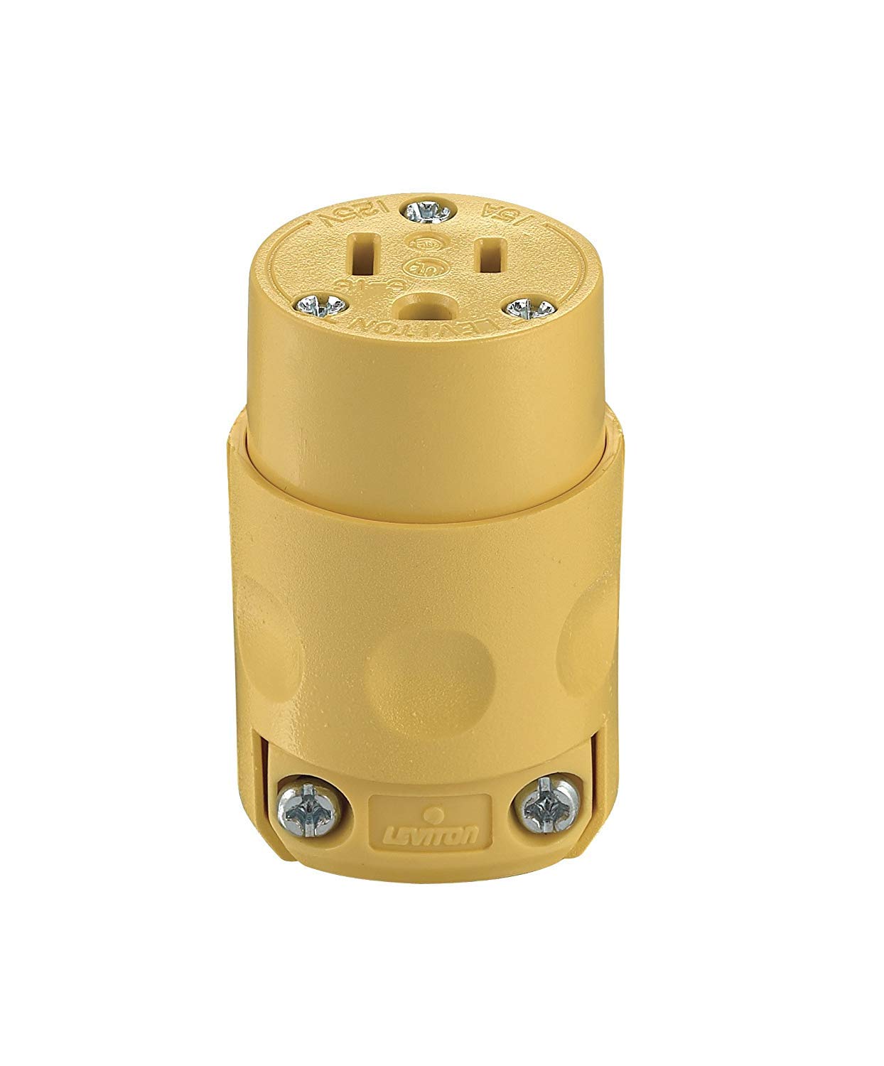 Leviton 515CV - Conectores de hoja recta de grado comercial, 1 unidad, color amarillo