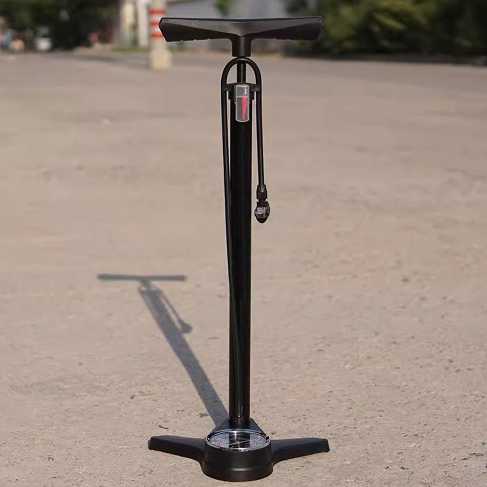 Fahrradpumpe mit Manometer - Tragbare Fahrradpumpe - 12 BAR/180 PSI Fahrradluftpumpe Passend für Presta- und Schrader-Ventile Fahrradreifenpumpe für Alle Fahrräder und Sportbälle, Schwarz
