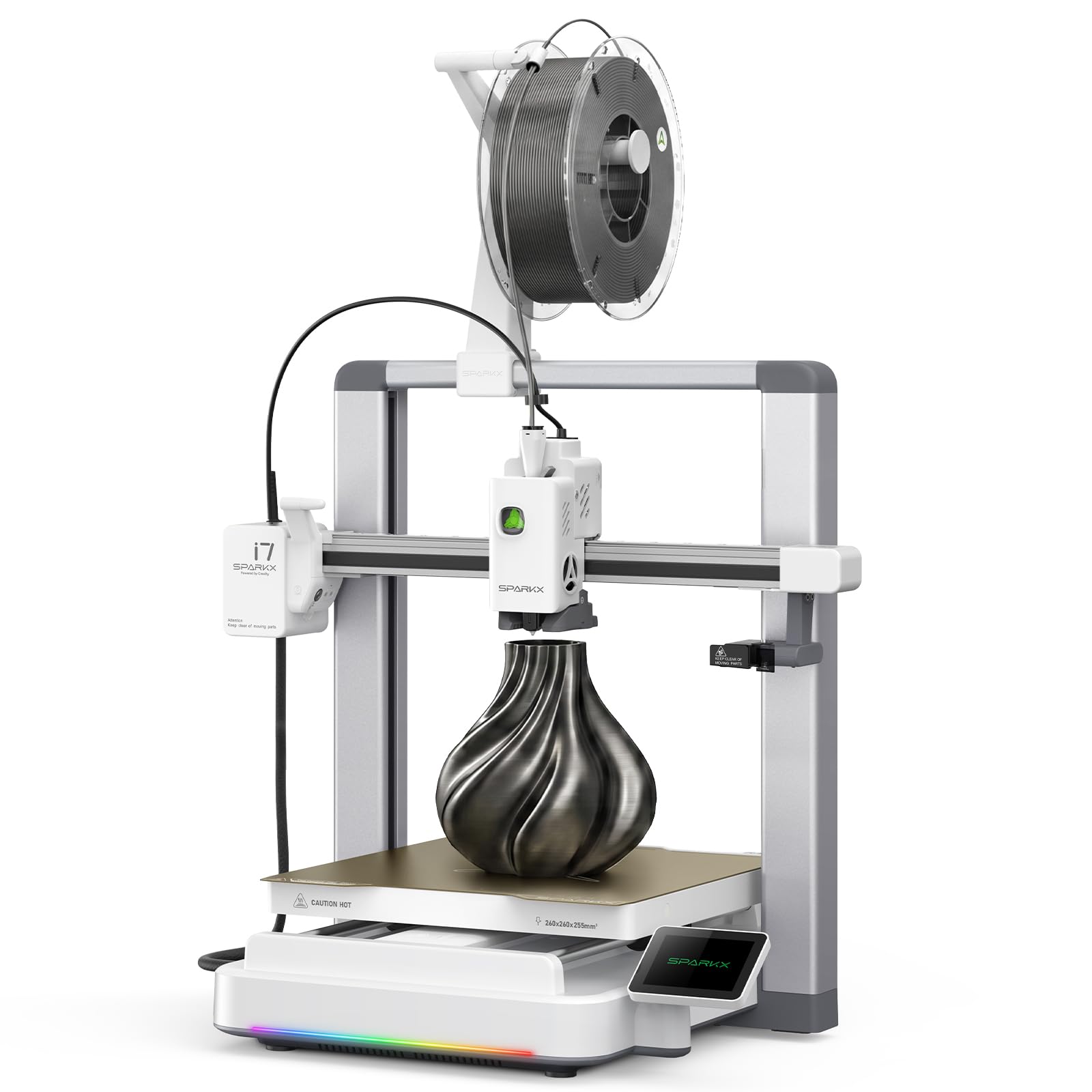 Photo 1 of Creality SPARKX i7 3D Printer Multi Color 3D Printing 500mm/s High Speed 95% Pre-Assemble AI Photo 3D Printing RGB Light Smart AI Camera Auto-Leveling Essential Parts Low Noise 10.24×10.24×10 inch