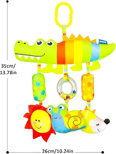 Miniatura 2 de LAT - Juguete colgante de actividad para asiento de automóvil y cochecito de bebé, juguetes para bebés, felpa suave con campanillas de viento de