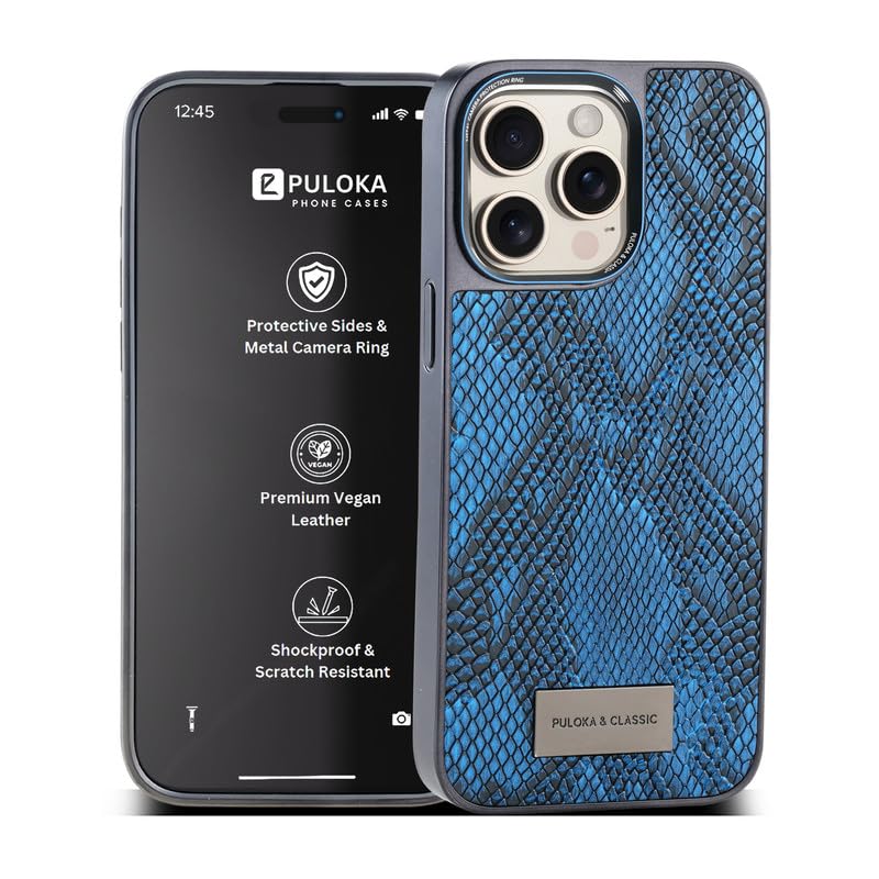 PULOKA Crocodile Texture Phone Case - Compatible with iPhone 14 Pro Max - Ultra Hybrid Back Cover Luxury Case - Electroplated Sides - Camera Protetection & Raised Edges - Blue (B0D29B1JSG) Amazon Price History, Amazon Price Tracker