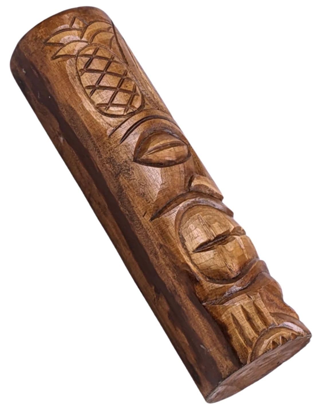 Coco Papaya Grand Totem Statue Tiki 50cm en Bois Massif sculpté à la Main