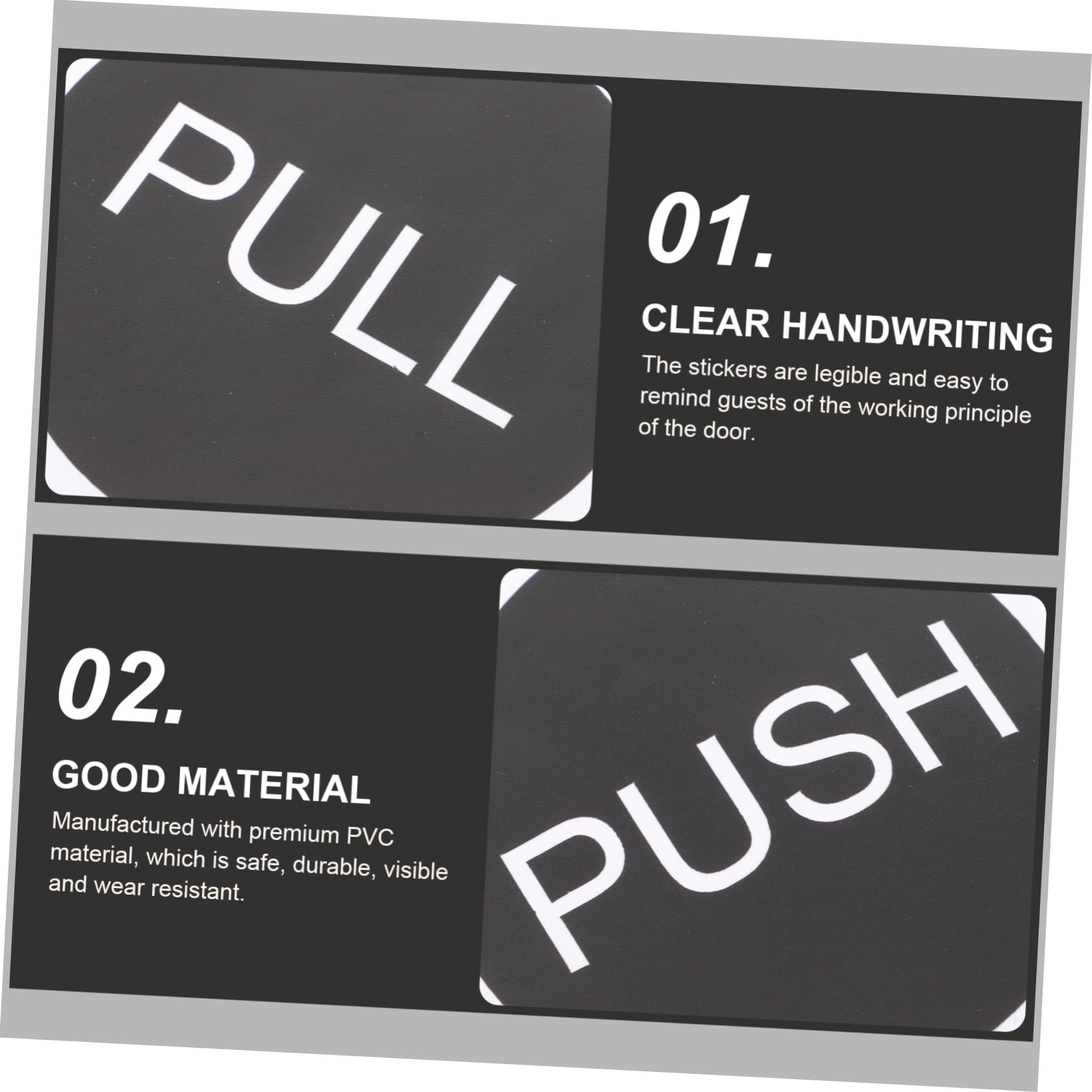 Cartelli Push Pull Autoadesivi Per Porte - 4 Pezzi Formato Misto, Vinile Lucido Rimovibile - Foto 13