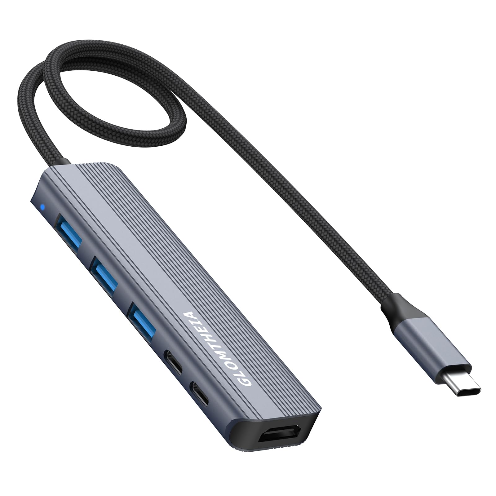 Glomtheia USB C Hub HDMI Docking Station for MacBook Air/Pro Laptop, Mac Computer Dock Multiport Adapter with USB 3.0, Type C 3.0, 4K HDMI, PD 100W