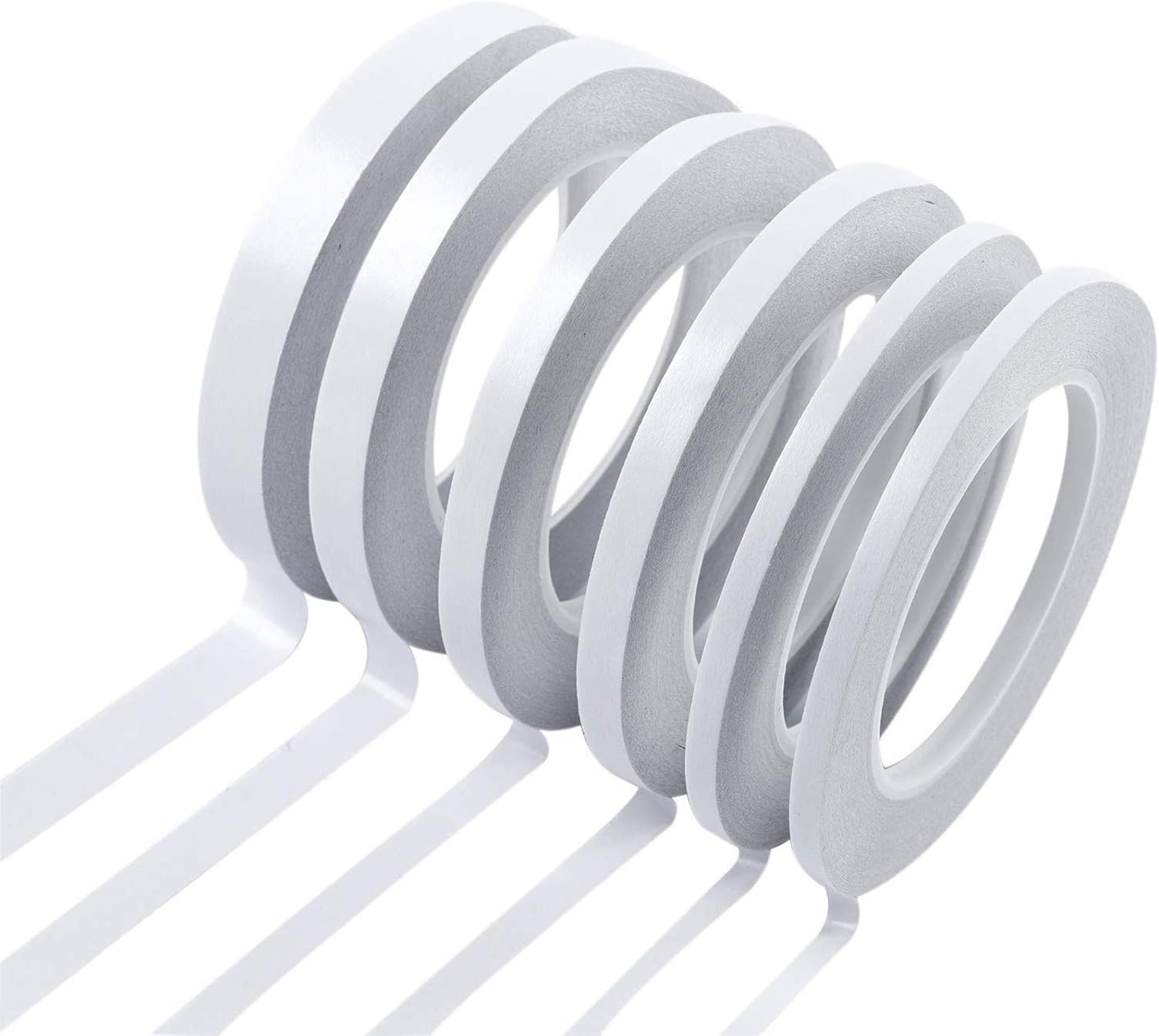 6 Rolls Double Sided Tape 32 Yards Each Roll? for Arts, Crafts, Photography, Scrapbooking, Tear-by-Hand, Paper Backing (Width: 6mm/ 9mm/ 12mm/ 15mm)