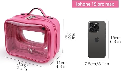 Miniatura 3 de Lychii Bolsa de aseo aprobada por la TSA, bolsa de viaje transparente para artículos de tocador líquidos, organizador de bolsas de cosméticos de