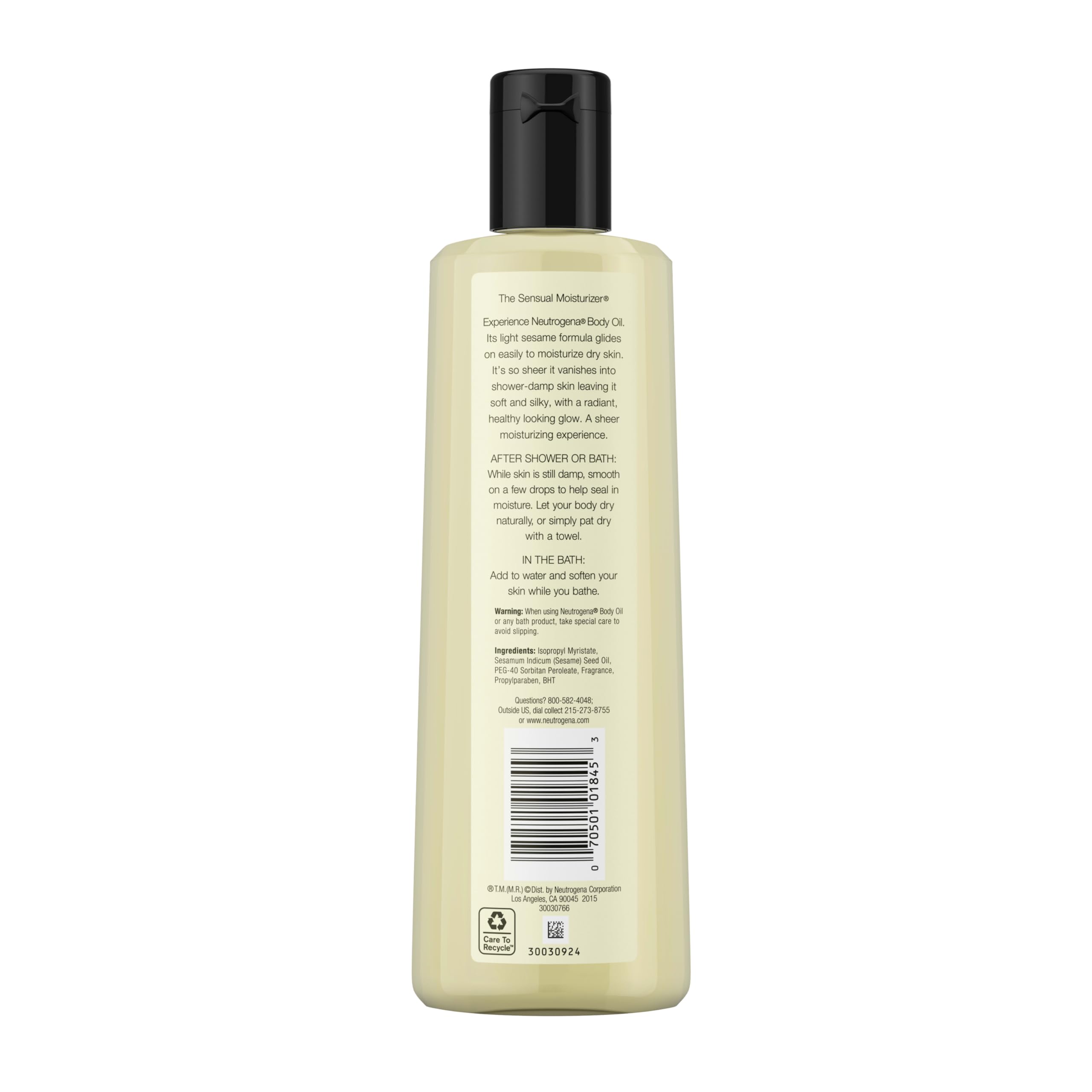 Neutrogena Body Oil Light Sesame Formula, Dry Skin Moisturizer