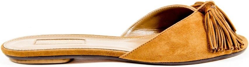 Aquazzura Firenze Womens Flat Sandal WILFLAA0 SUE 884 Camel 38 EUR - 8 US