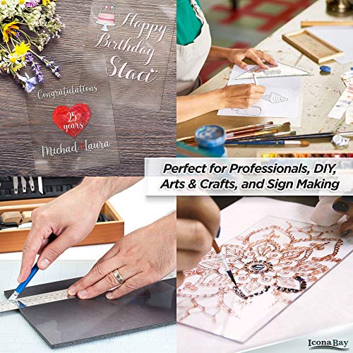 Icona Bay PET Plexiglass, Thin & Flexible Plastic Sheets (11x14 x 0.03 inch, Clear, 2 Pack), Easy to Cut for DIY Art Projects, Picture Frame Replacement Glass, PET Sheeting is Pliable Unlike Acrylic by Icona Bay - Image 5