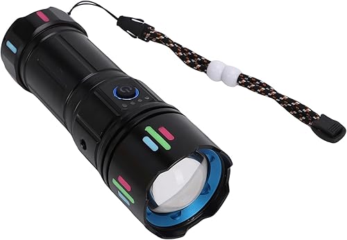 Super Bright Flashlight, 1800lm LED Rechargeable Flashlight, Cool Fluorescent Strips for Emergency, Camping, Hiking