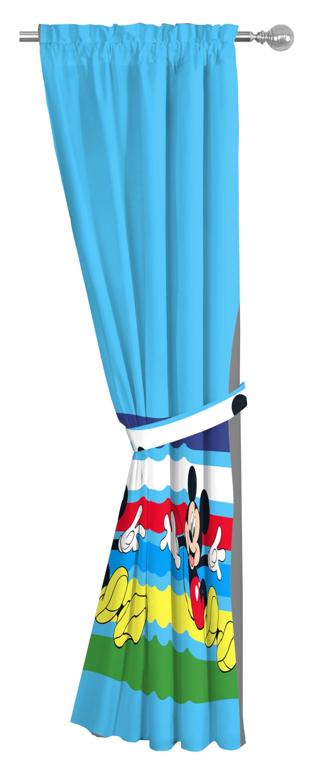 Sunny Side Up Window Curtains For Kids Bedroom 4-Piece Drape Set With 2 Tiebacks Blue Cars 42 W X 84 L Pack Of 2