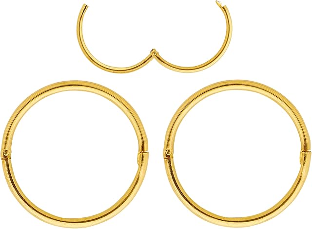 365 SLEEPERS Gold Plated Sterling Silver Hinged Hoop Sleeper Earrings - Hand Made In Australia - Nickel Free Hypoallergenic - 8mm - 10mm - 12mm - 14mm