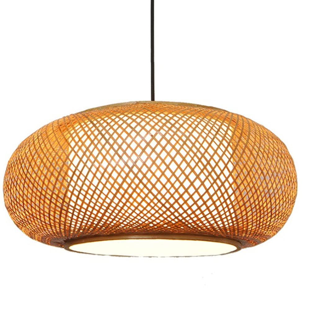 CSSYKV American Country Bamboo Weave Pendant Lamp, Simple And Modern Antique Bamboo Wicker Pendant Lamp, Used For Foster Families Creative Bamboo Chandelier Japanese Bedroom Restaurant Balcony Bamboo
