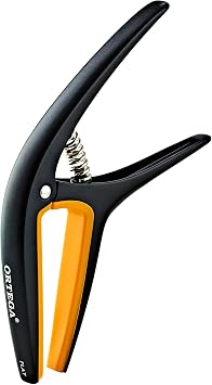 Ortega TWINcapo 2 In 1 Capo for Guitars w/Curved & Flat Fretboards, Black TWCAPO-SBK