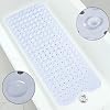 LUFENG Shower Mat, Non Slip Bath Mat with 200 Suction Cups PVC Bathtub Mat Extra Long 101x40.5cm For Bathroom, Hotel, Pet Shower White