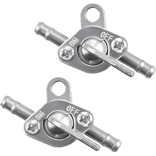 2 PCS Inline Fuel Tank Tap Valve, 6mm Motorcycle Inline Gas Fuel Petcock On Off Switch, Shut Off Valve for 50cc 70cc 90cc 110cc 125cc 140cc 150cc ATV Scooter Dirt Bike