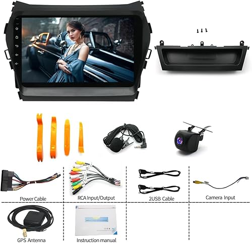 Miniatura 7 de Radio de coche estéreo para Hyundai IX45 Santa FE 2013-2018 Android 13 9 pulgadas pantalla coche in-Dash navegación GPS RAM 2 GB ROM 32 GB
