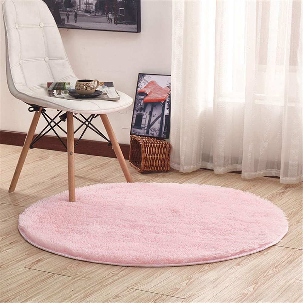 Tapis rond en velours grand format 200cm doux et uni pour chambre et salon
