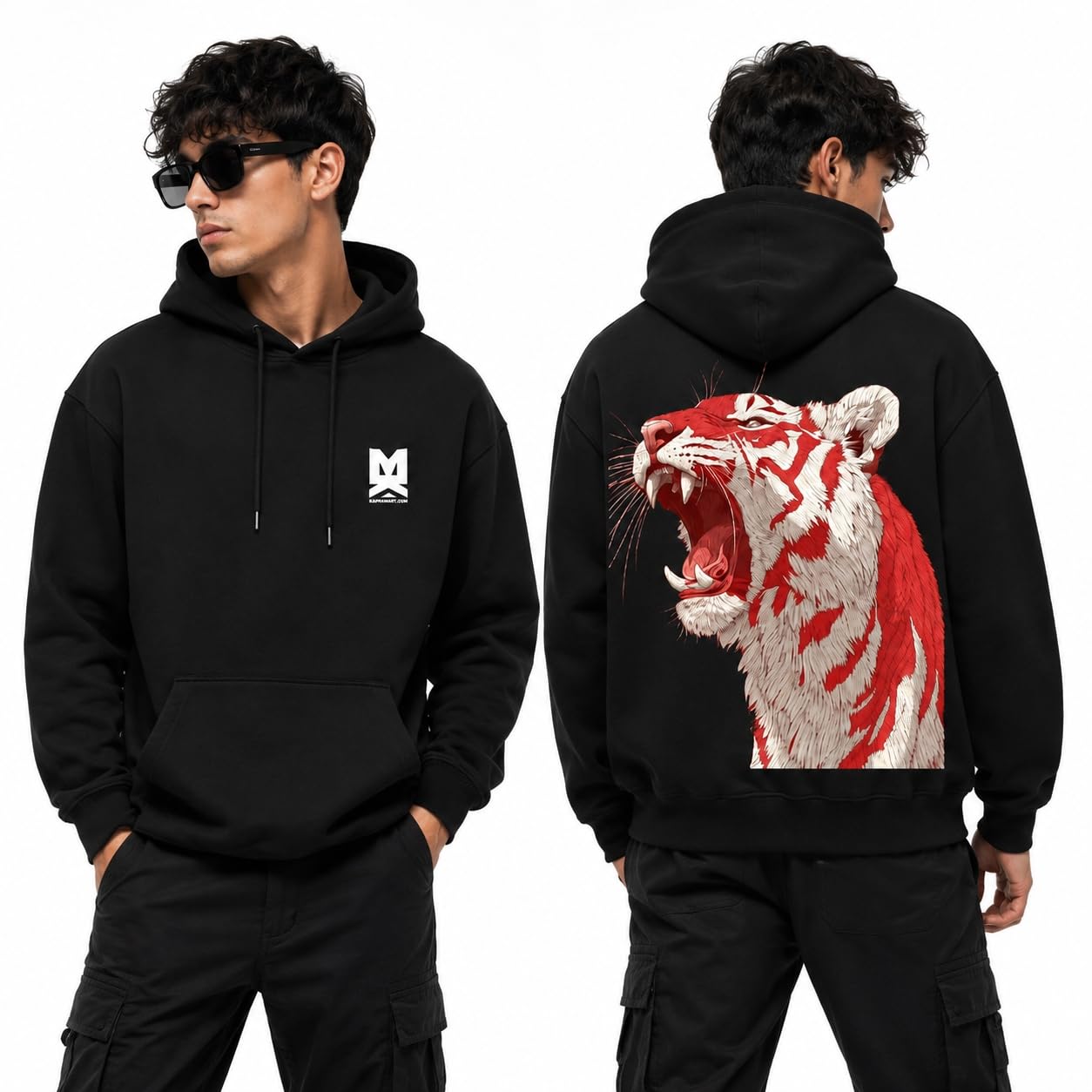 | Tiger Printed Pure CH Cotton 400 GSM Hoodie-picture-11