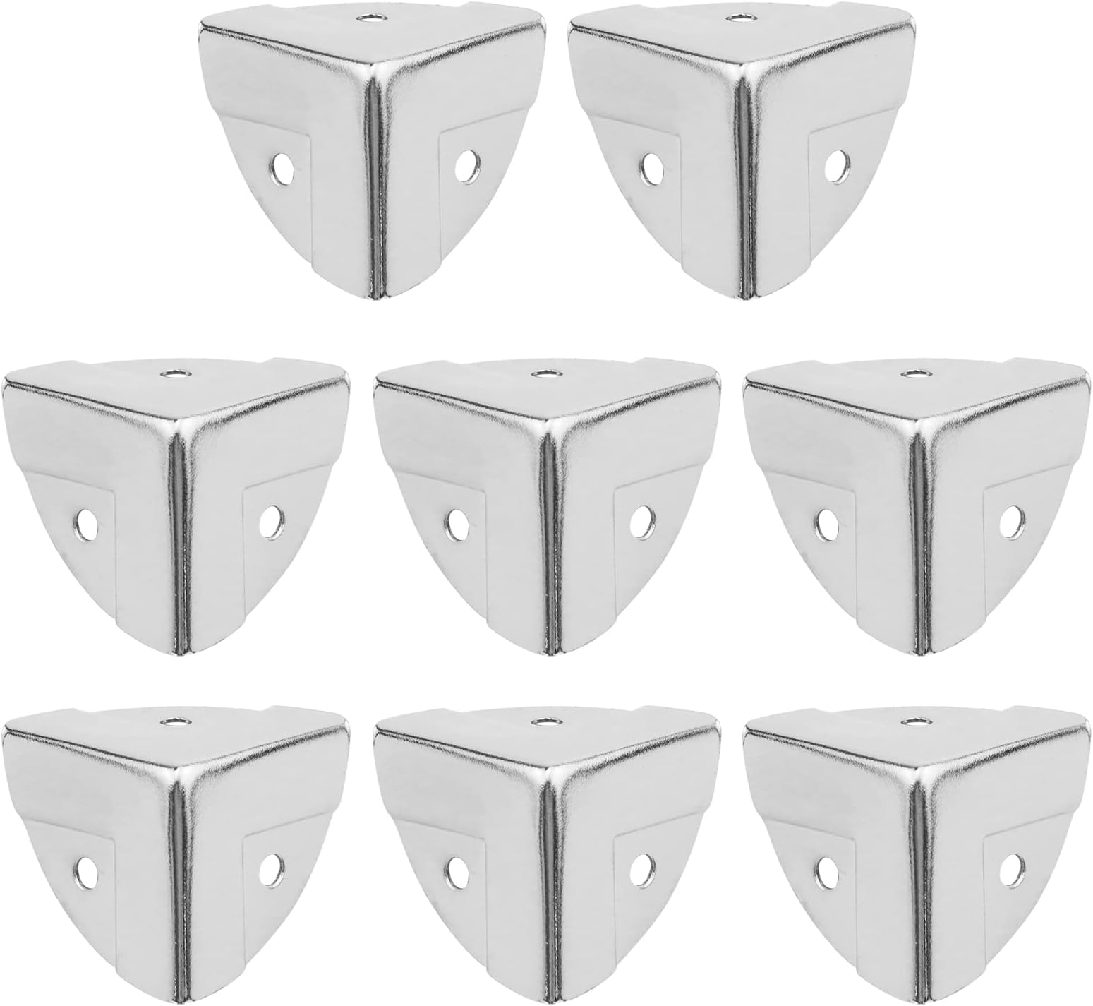 T Tulead 8PCS Corner Protectors Iron Edge Guard Silver Corner Brackets Furniture Decorative Protector Bracket Braces 1.1"×1.1"×1.1" with Mounting Screws