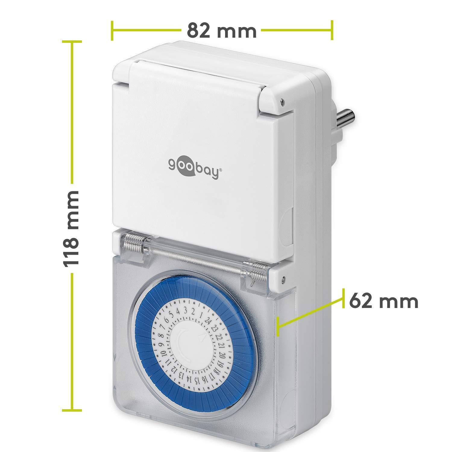 Goobay 73289 Prise comprenant la minuterie mécanique avec le programmeur de compte à rebours et protection contre projections d´eau IP44