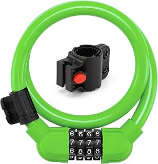 mayDONG Bike Code Lock Small Security Bike Lock for Mountain Bike, Bicycles Lock Cable 4 Digit Resettable Combination Cable Lock
