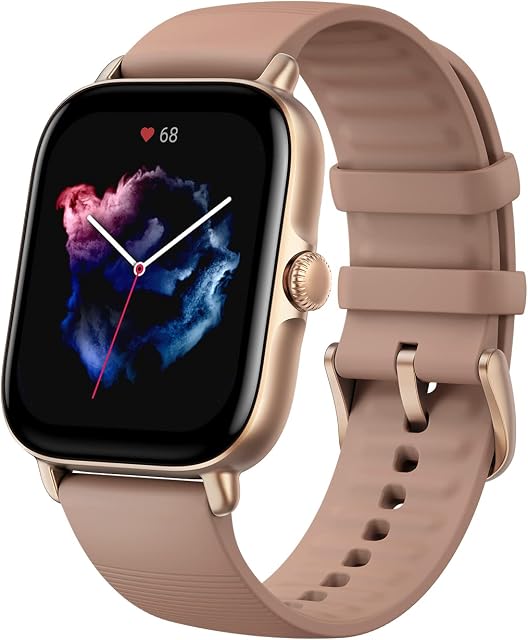 Amazfit GTS 3 Smart Watch for Women, Alexa Built-In, Health & Fitness Tracker with GPS, 150 Sports Modes, 1.75AMOLED Display, 12-Day Battery Life, Blood Oxygen Heart Rate Tracking, Terra Rosa