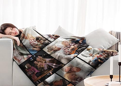 Miniatura 6 de Yoke Style Manta personalizada con imagen, manta personalizada con fotos, regalos de cumpleaños personalizados para mujeres, suegra, abuela,