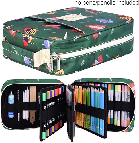 Miniatura 8 de qianshan Ranura para estuche para lápices, capacidad para 202 lápices o 136 bolígrafos de gel con cierre de cremallera, organizador de bolígrafos de