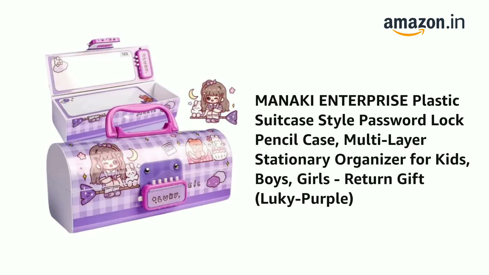 MANAKI ENTERPRISE Kids Pen & Pencil Box,Suitcase Style Password