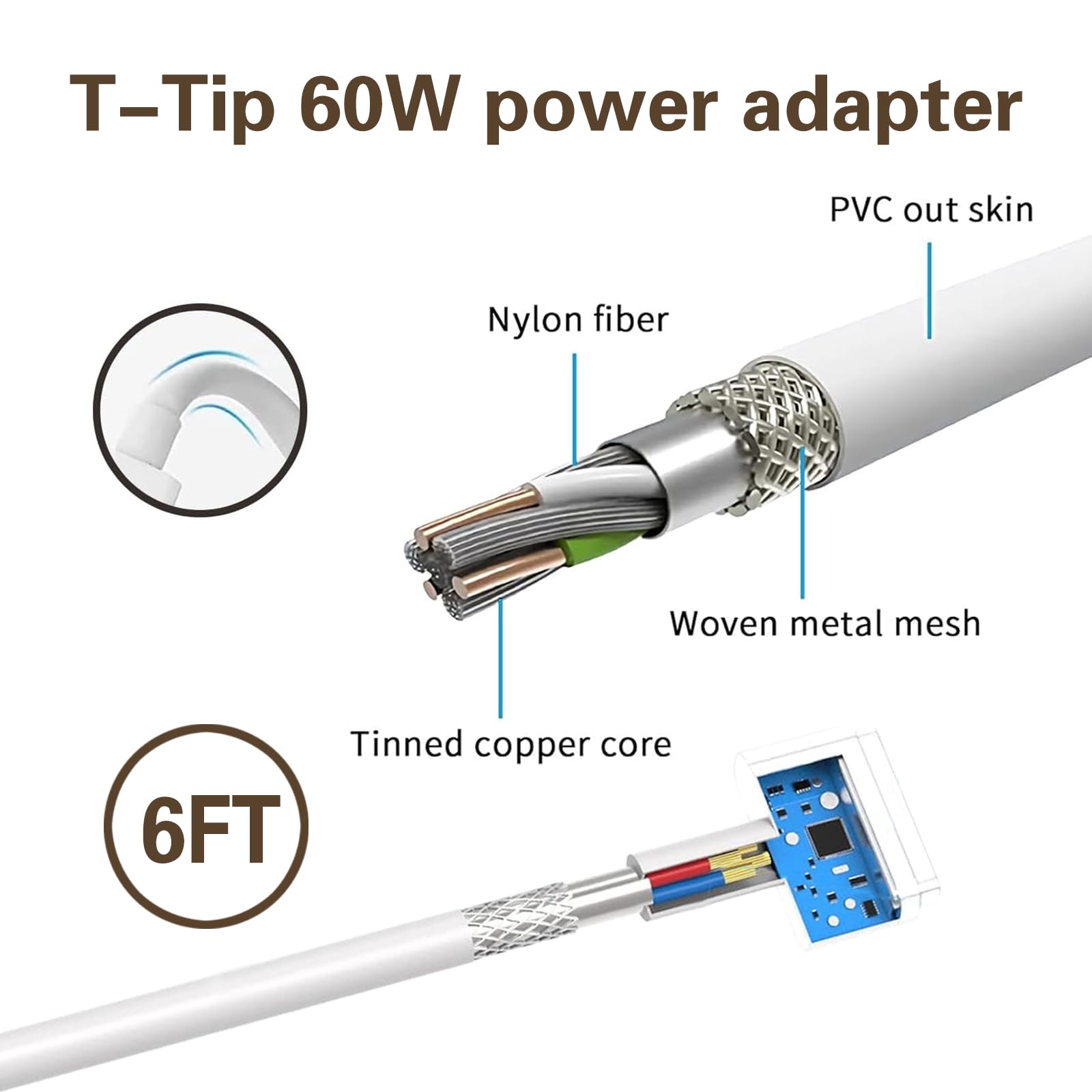 Macbook Pro Chargeur 60W Compatible /Air - Adaptateur Secteur MagSafe - Pour Modèles 2012-2018 Modèles 2009-2018