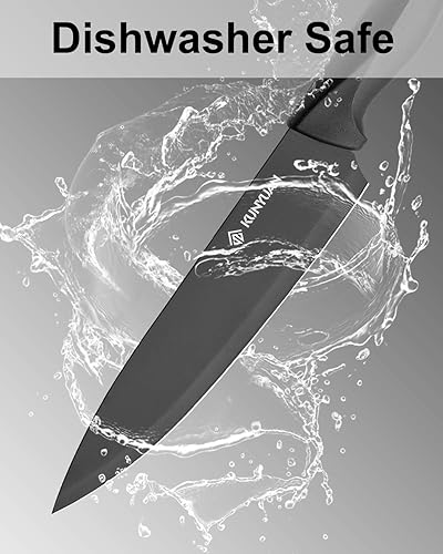 Miniatura 6 de KUNYUAN - Juego de cuchillos de 15 piezas para cocina, juego de cuchillos de acero inoxidable alemán de alto carbono con bloque afilador integrado,