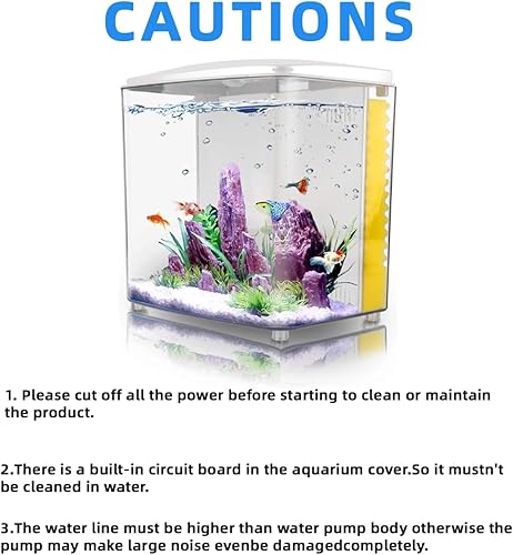 Miniatura 7 de Kits de iniciación de acuario Betta de 1.2 galones con luz LED y bomba de filtro