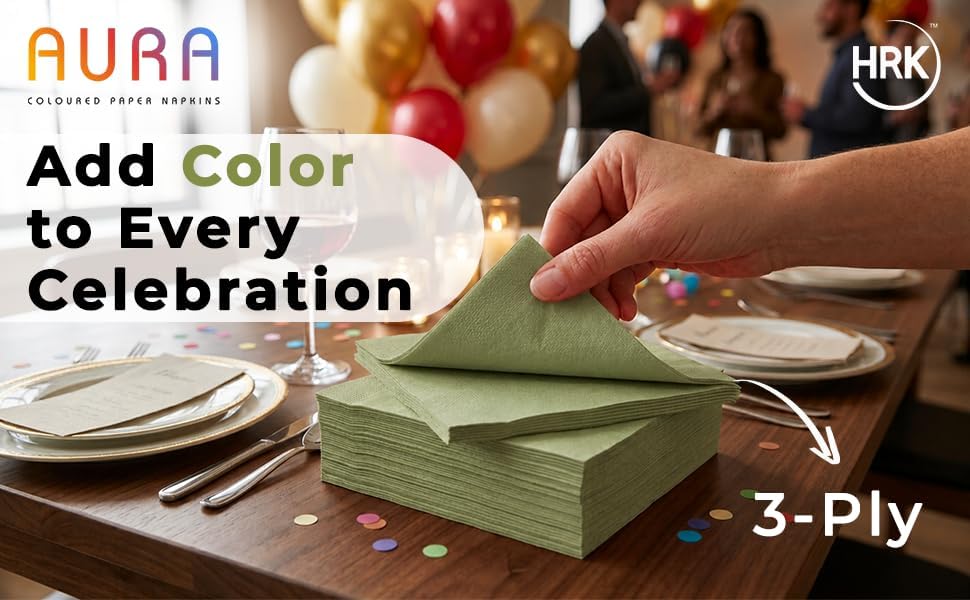AURA Mint Green Paper Napkins - 50 Pulls -2