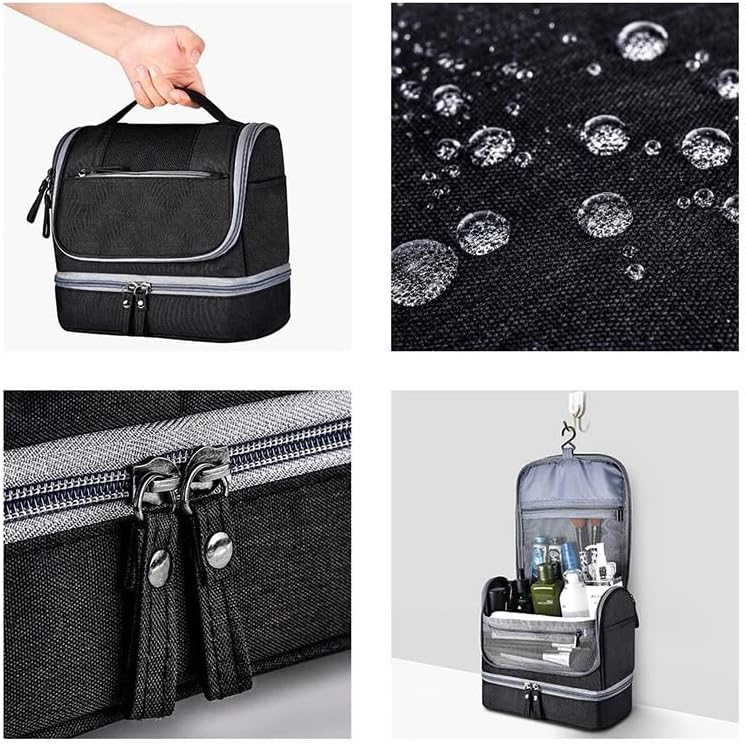 Miniatura 3 de TJLSS - Neceser de viaje colgante con gancho y asa impermeable bolsa de cosméticos para hombres y mujeres organizador de estuche de maquillaje