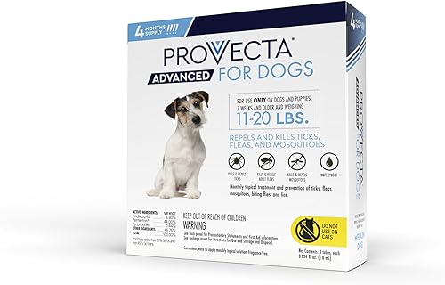 Miniatura 6 de Provecta Tratamiento tópico avanzado para pulgas y garrapatas para perros medianos (11 a 20 libras), suministro para 4 meses